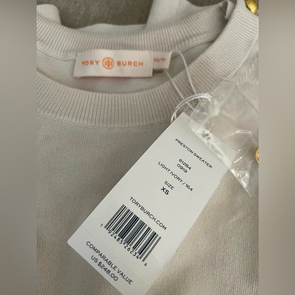 TORY BURCH Preston Sweater - Light Ivory (XS) - Picture 6 of 6